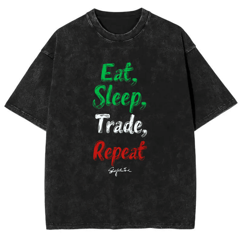 Eat Sleep Trade Repeat Washed Vintage Tshirt 