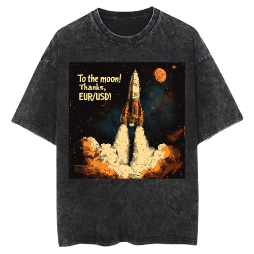 To the Moon, EUR/USD meme  Tshirt Vintage 